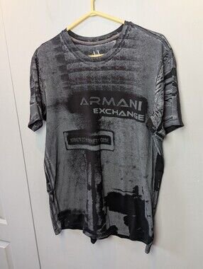 ARMANI EXCHANGE Men T-shirt Size Large 100% Pima Cotton Made In Peru